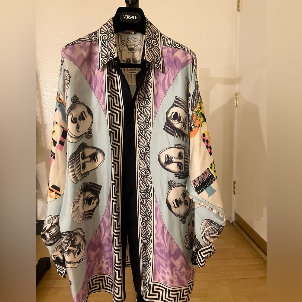 Versace silk blouse, size 48 or XL